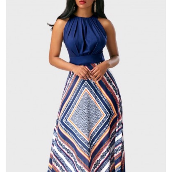 Geometric print maxi dress NWOT - Picture 4 of 5